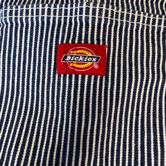 Dickies Women's Hickory Striped Denim Overalls 1X Blue White Carpenter - Picture 11 of 12